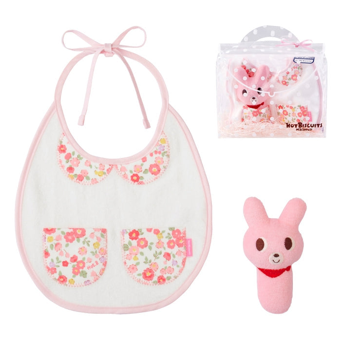 スタイ&ラトル セット 出産祝い ギフトセット 女の子 男の子 お食事エプロン 赤ちゃん ベビー用品 ガラガラ かわいい ミキハウス ホットビスケッツ